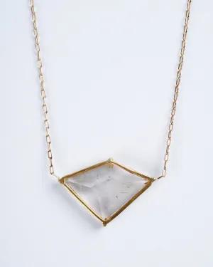 one of a kind rutilated quartz geometric necklace