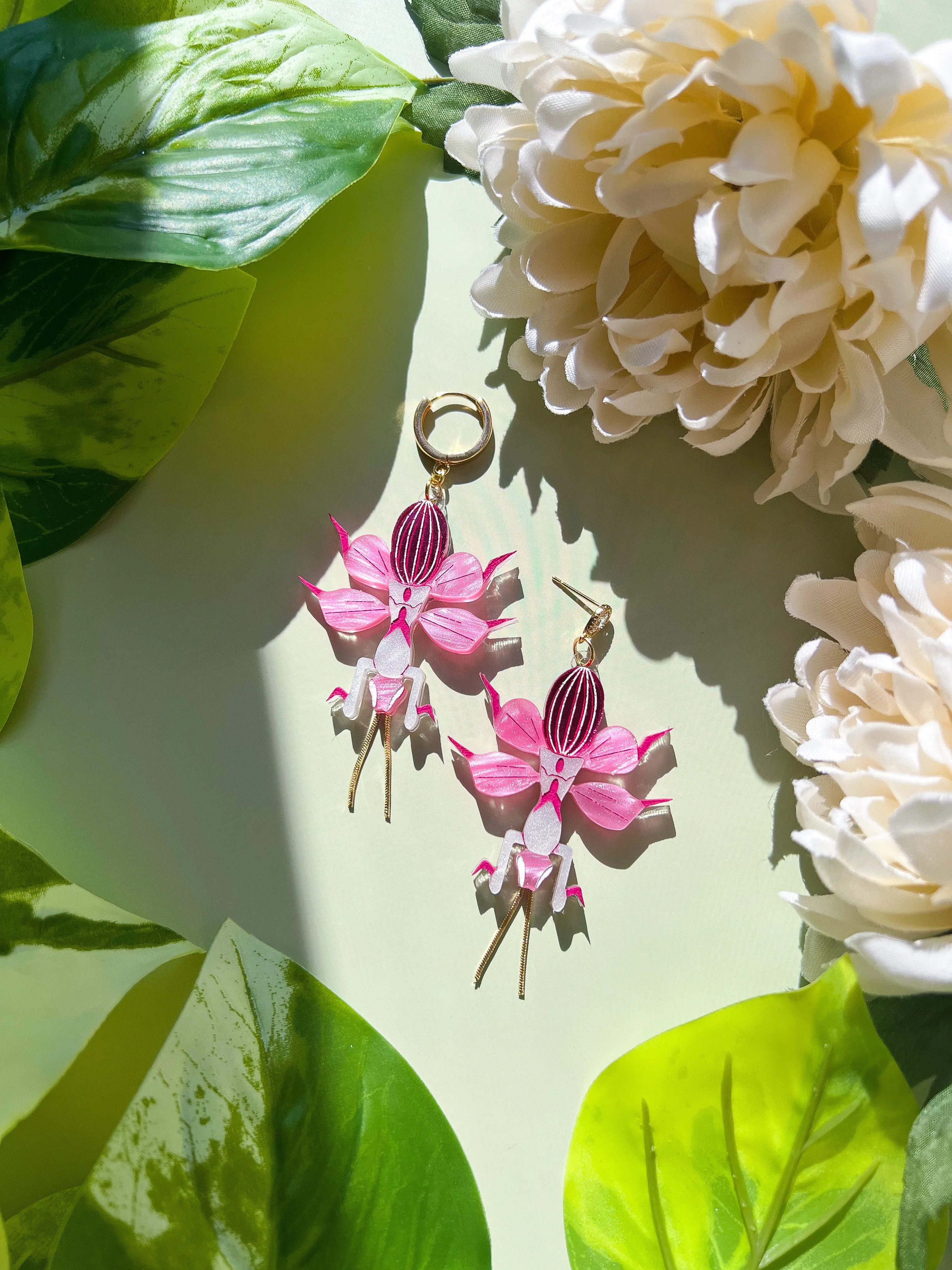 Orchid Mantis Earrings