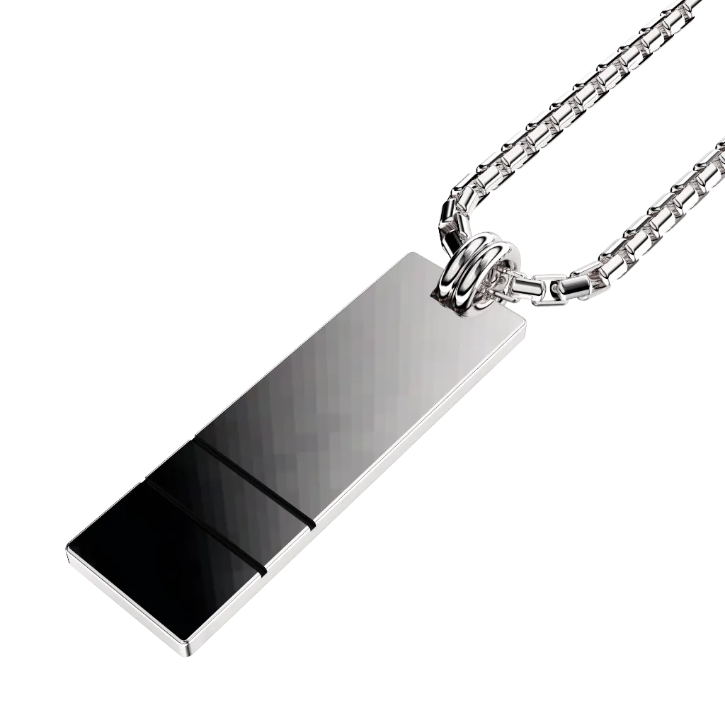 Original Set Your Bar Sterling Silver Double Horizontal Polished/Blackened Design