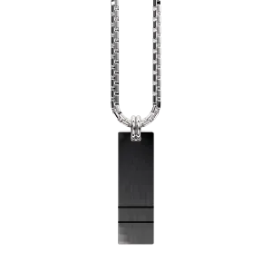 Original Set Your Bar Sterling Silver Double Horizontal Polished/Blackened Design