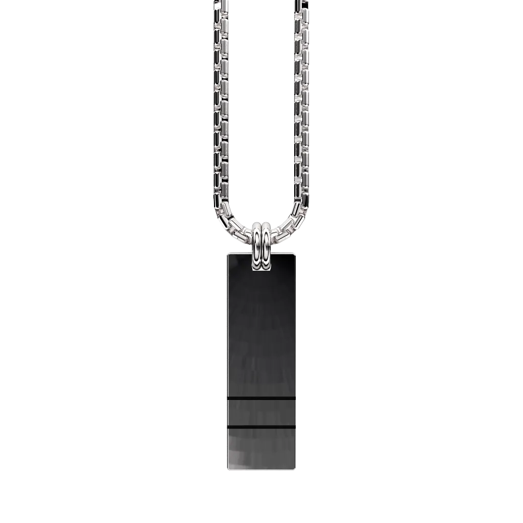 Original Set Your Bar Sterling Silver Double Horizontal Polished/Blackened Design