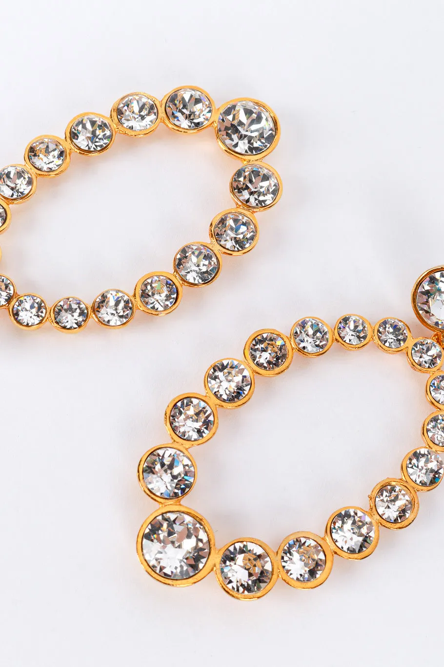 Oval Crystal Hoop Drop Earrings