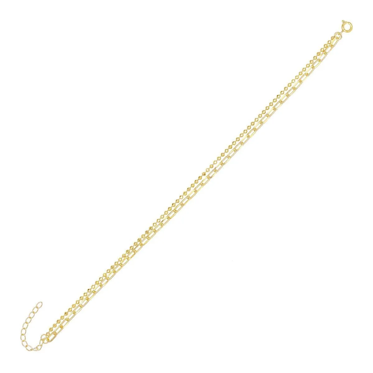Oval Link X Ball Chain Anklet