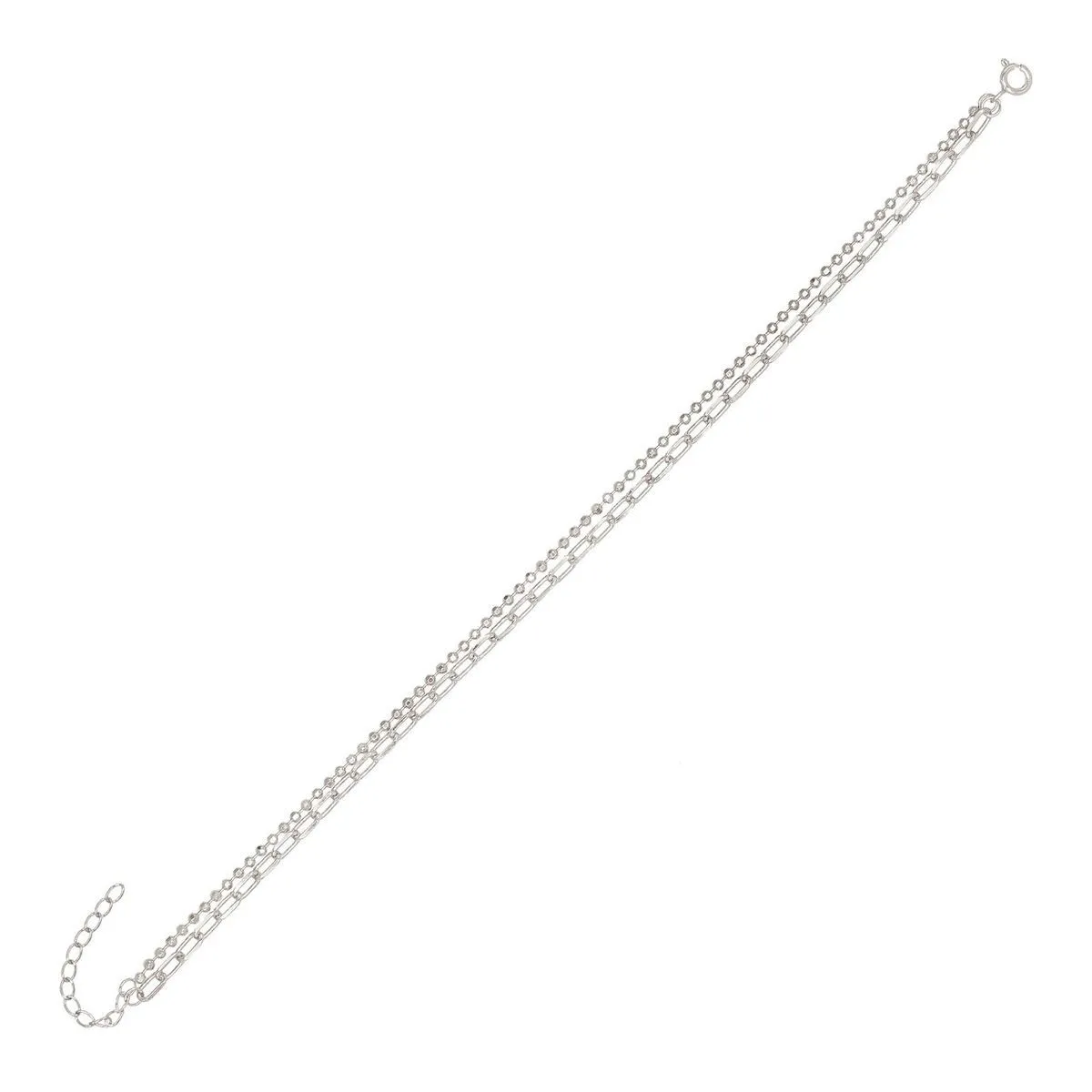 Oval Link X Ball Chain Anklet