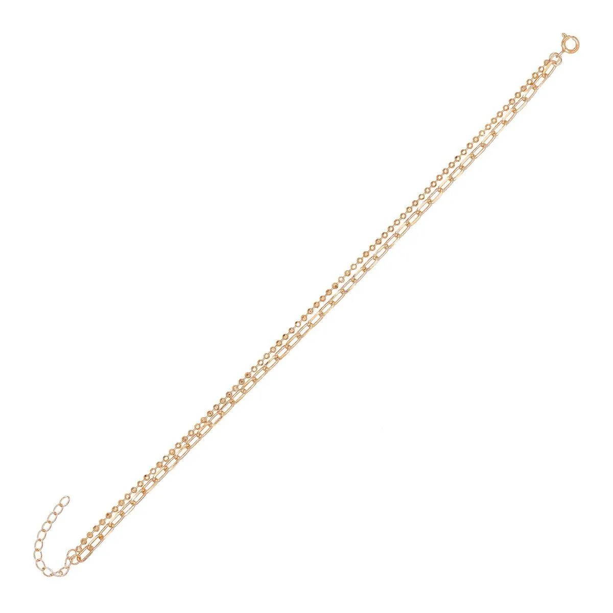 Oval Link X Ball Chain Anklet