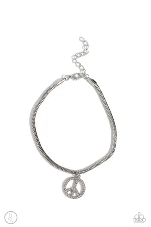 Pampered Peacemaker White Ankle Bracelet Paparazzi