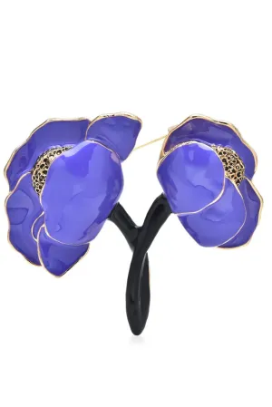 Pansy Μωβ Καρφίτσα με Λουλούδι