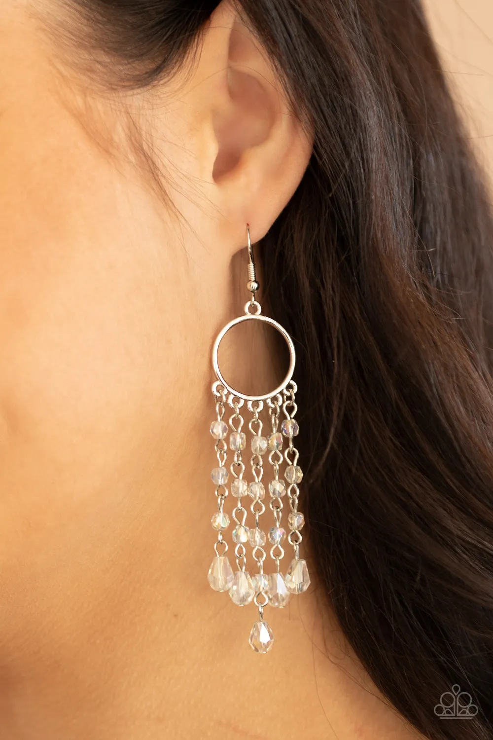 Paparazzi Dazzling Delicious - White Earrings
