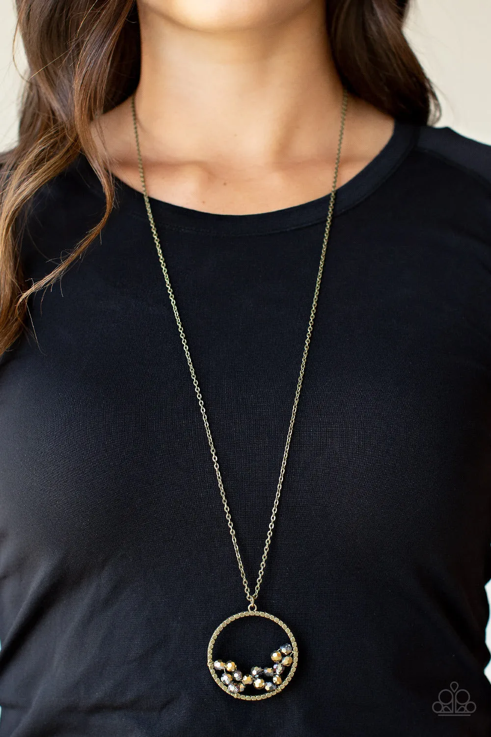 Paparazzi - Galactic Glow - Brass Iridescent Necklace