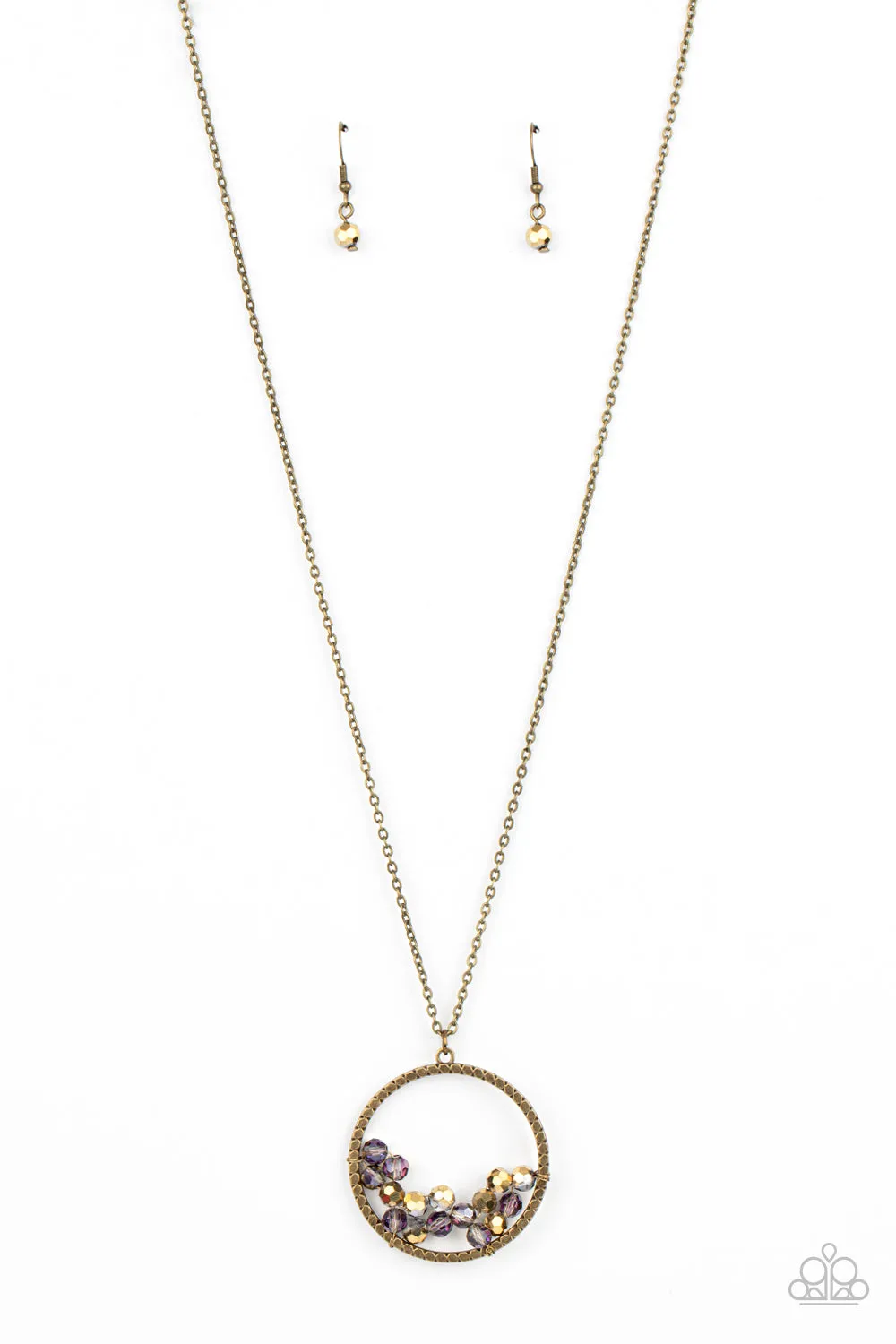 Paparazzi - Galactic Glow - Brass Iridescent Necklace