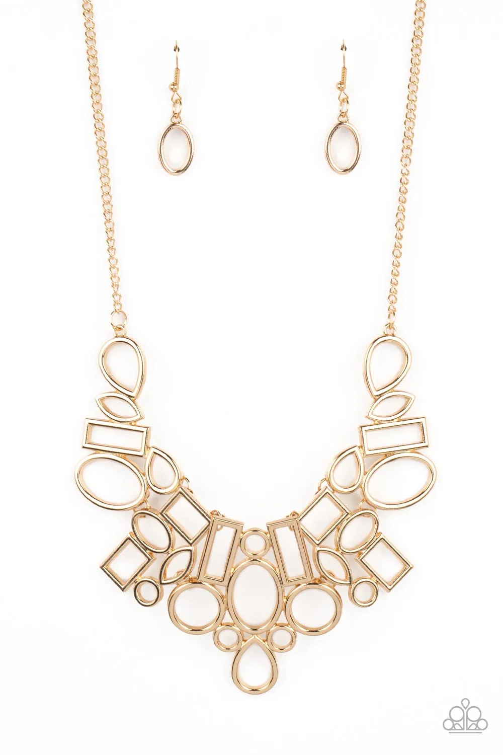 Paparazzi - Geometric Grit - Gold Necklace
