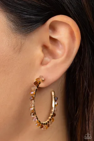 Paparazzi Halo Hustle - Brown Hoop Earrings