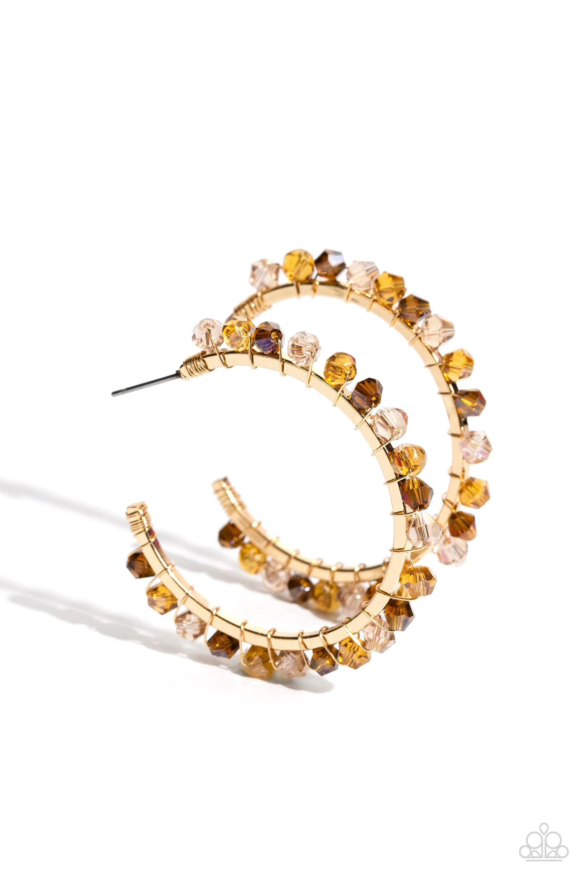Paparazzi Halo Hustle - Brown Hoop Earrings