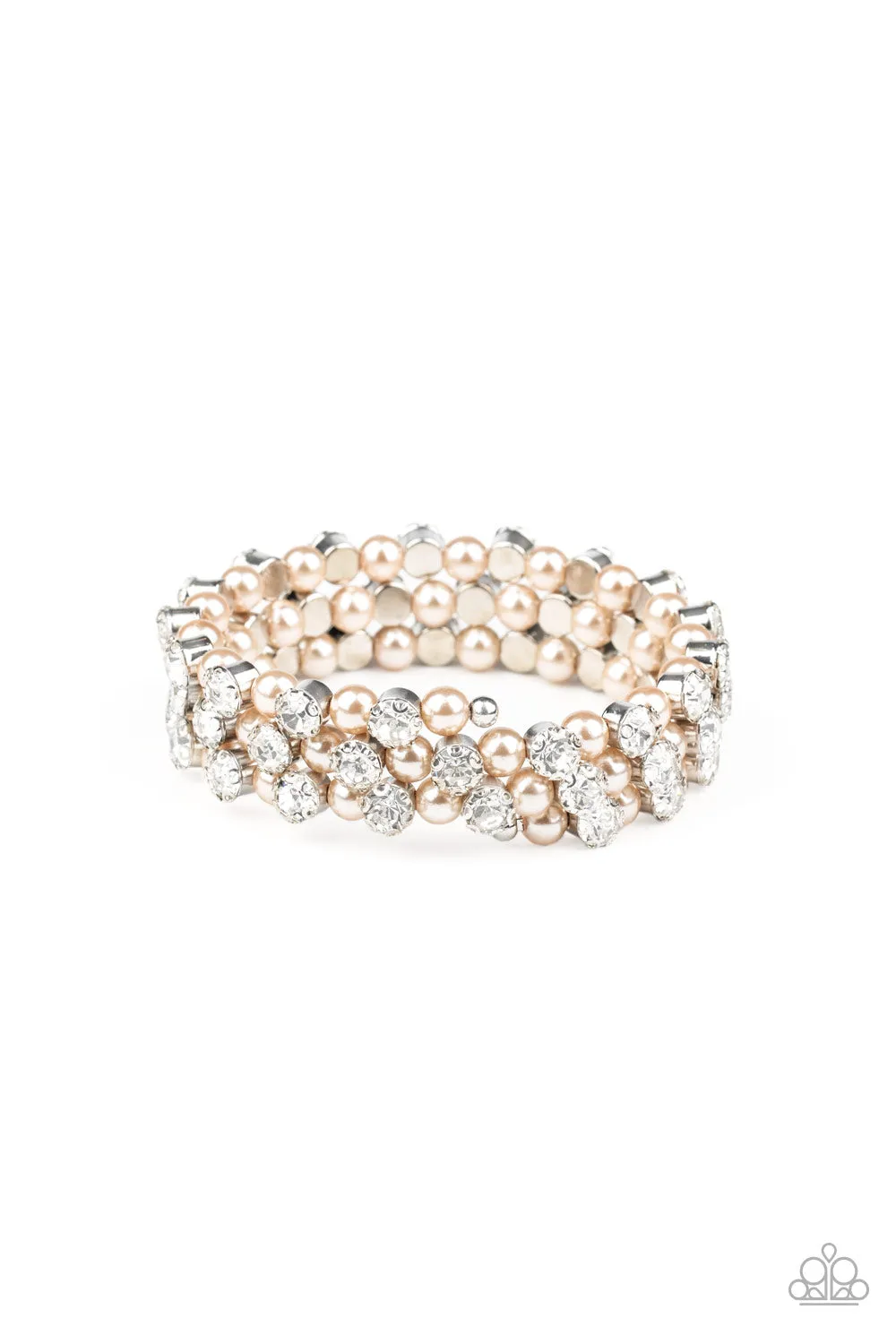 Paparazzi Metro Motif - Brown Pearl Bracelet