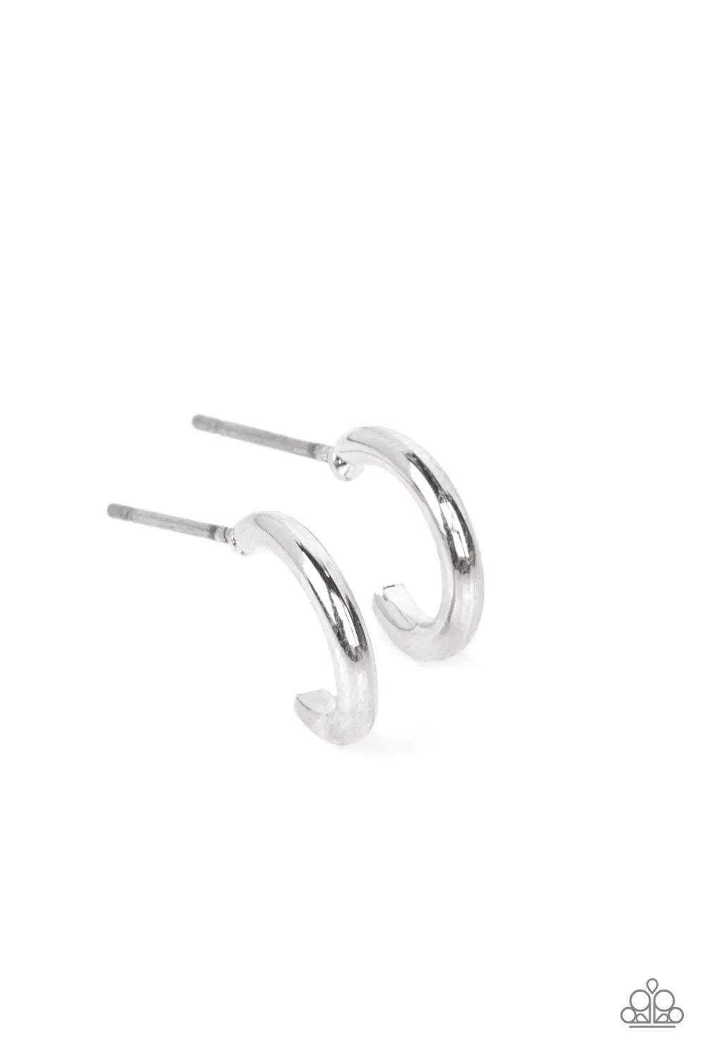 Paparazzi - Skip the Small Talk - Silver Earrings