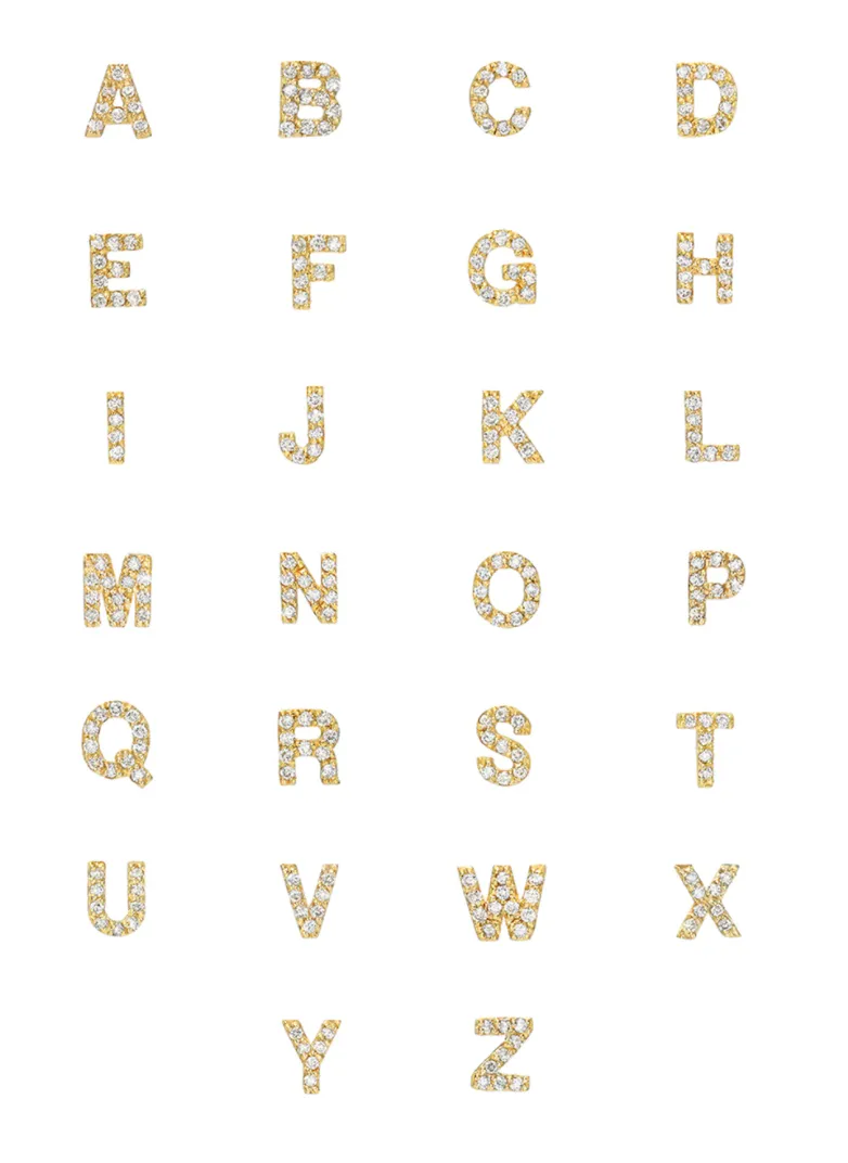 Pave Diamond Letter Chain Bracelet