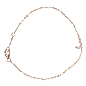 Pave Diamond Letter Chain Bracelet