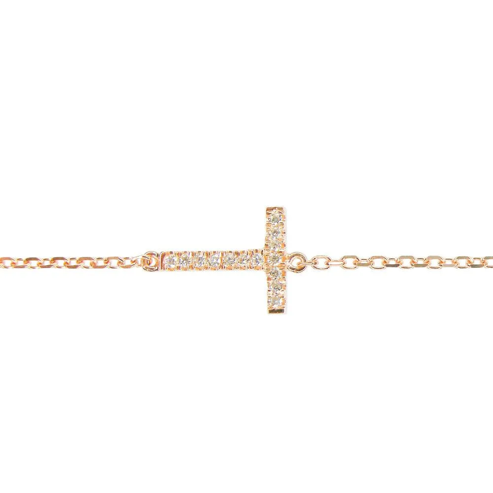 Pave Diamond Letter Chain Bracelet