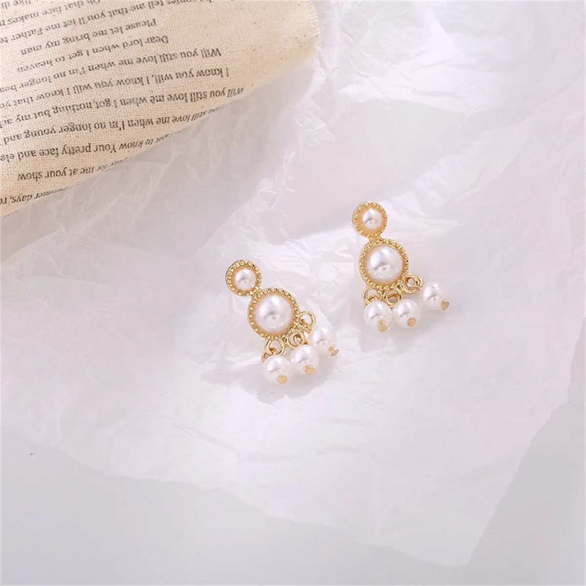 Pearl & 18K Gold-Plated Beaded Dangle Drop Earrings