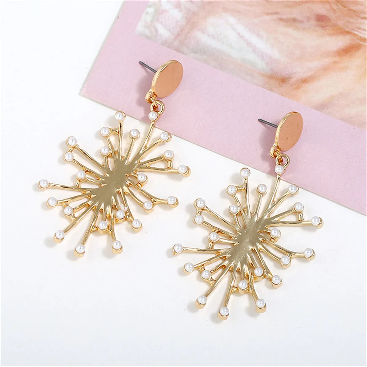Pearl & 18K Gold-Plated Firework Drop Earrings