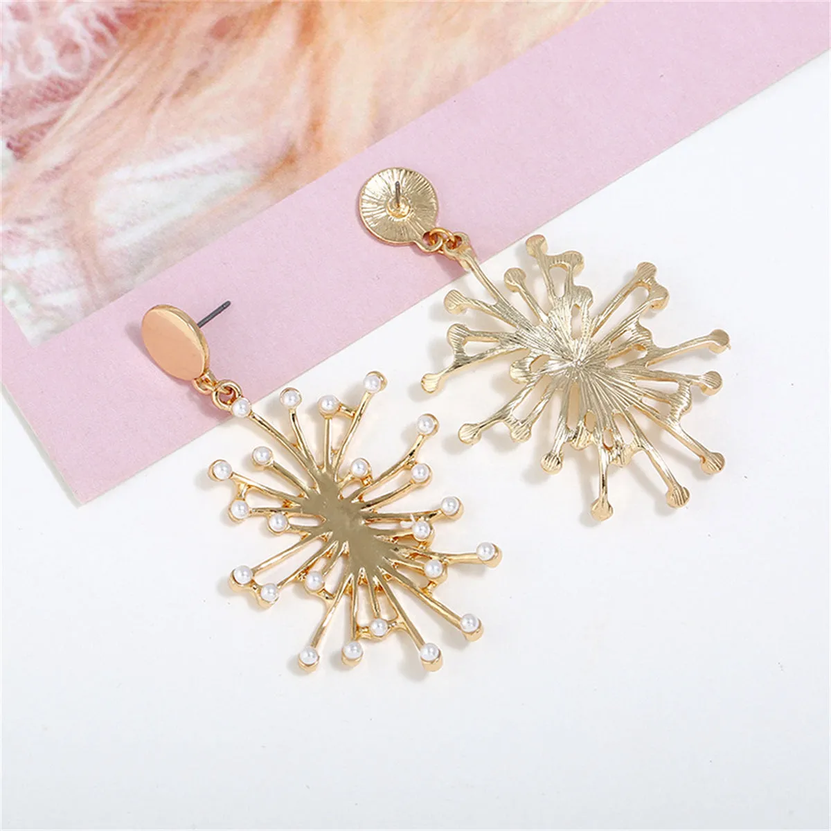 Pearl & 18K Gold-Plated Firework Drop Earrings
