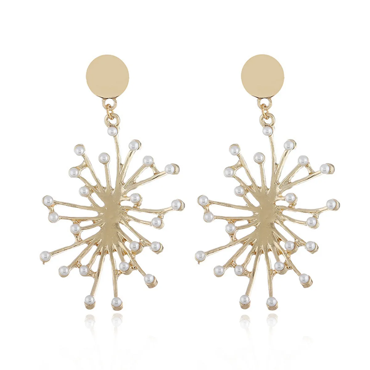 Pearl & 18K Gold-Plated Firework Drop Earrings