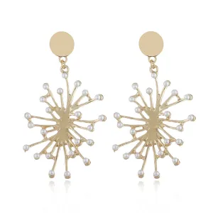 Pearl & 18K Gold-Plated Firework Drop Earrings
