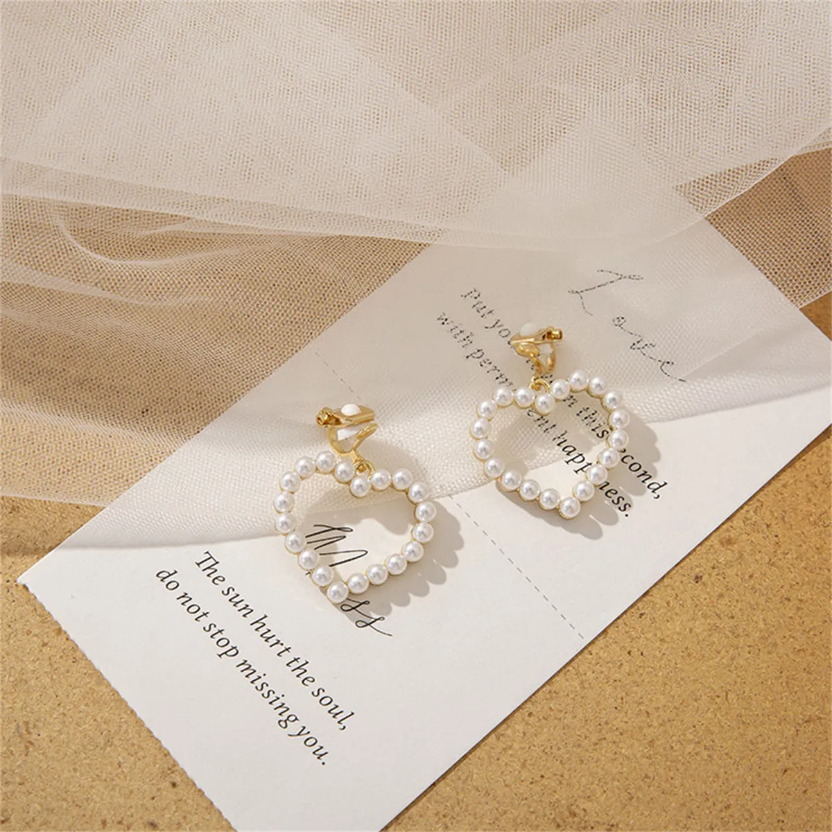 Pearl & 18K Gold-Plated Openwork Heart Drop Earrings