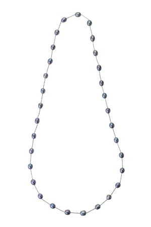 Pearl and stainless steel necklace