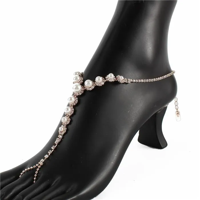 Pearl  Anklet With Ring