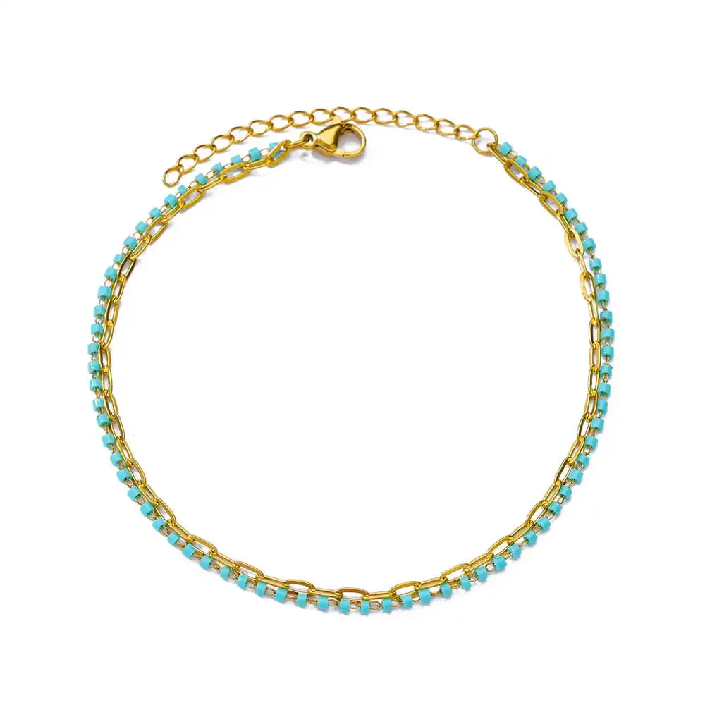 Pearl Bead Anklet for Women Foot Jewelry Accessories Stainless Steel Leg Bracelet Trend Body Chain Aesthetic Barefoot Decorate