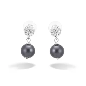 PEARL CRYSTAL EARRINGS #91054E (RD14)