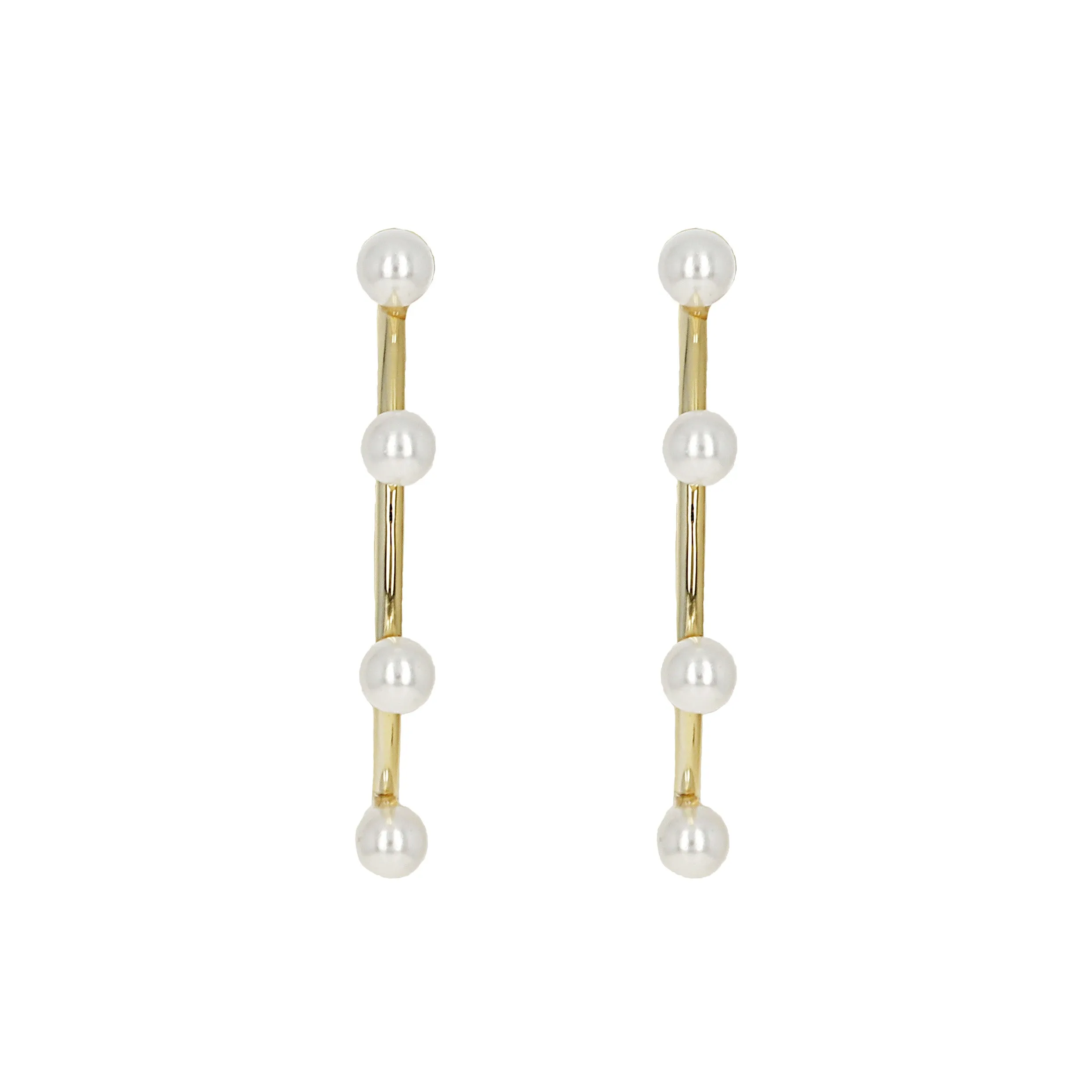 Pearl Dot Hoop Earrings