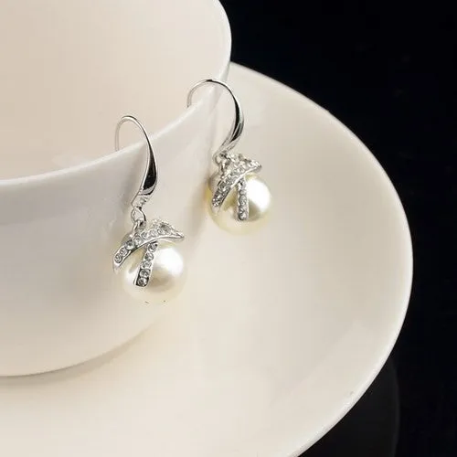 Pearl Drop Gold Plated Earrings
