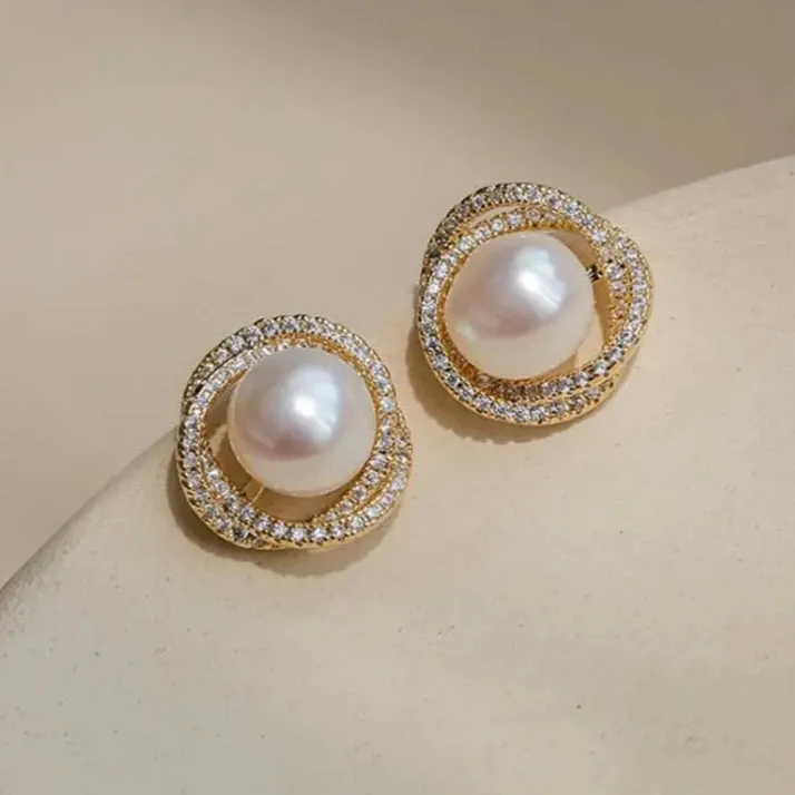 Pearl Earrings and Necklace