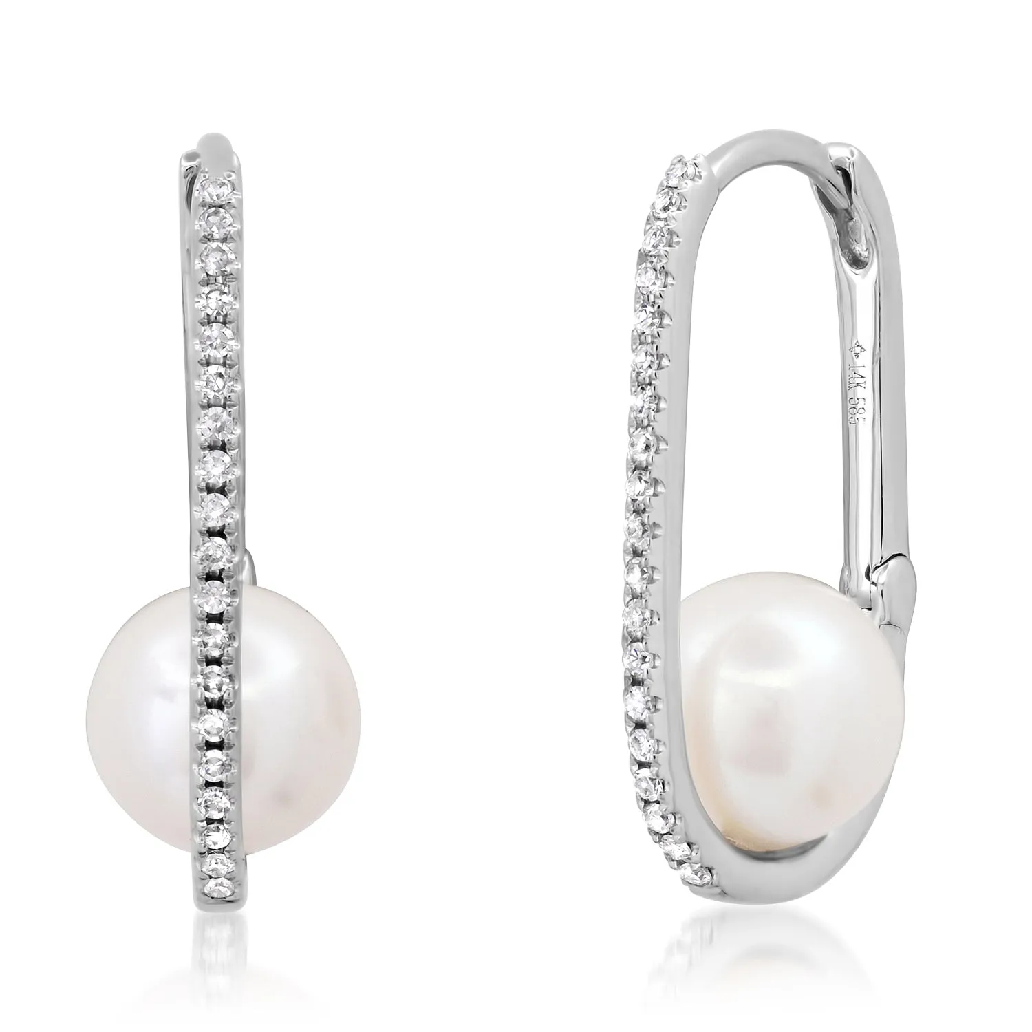 Pearl Oval Hoops