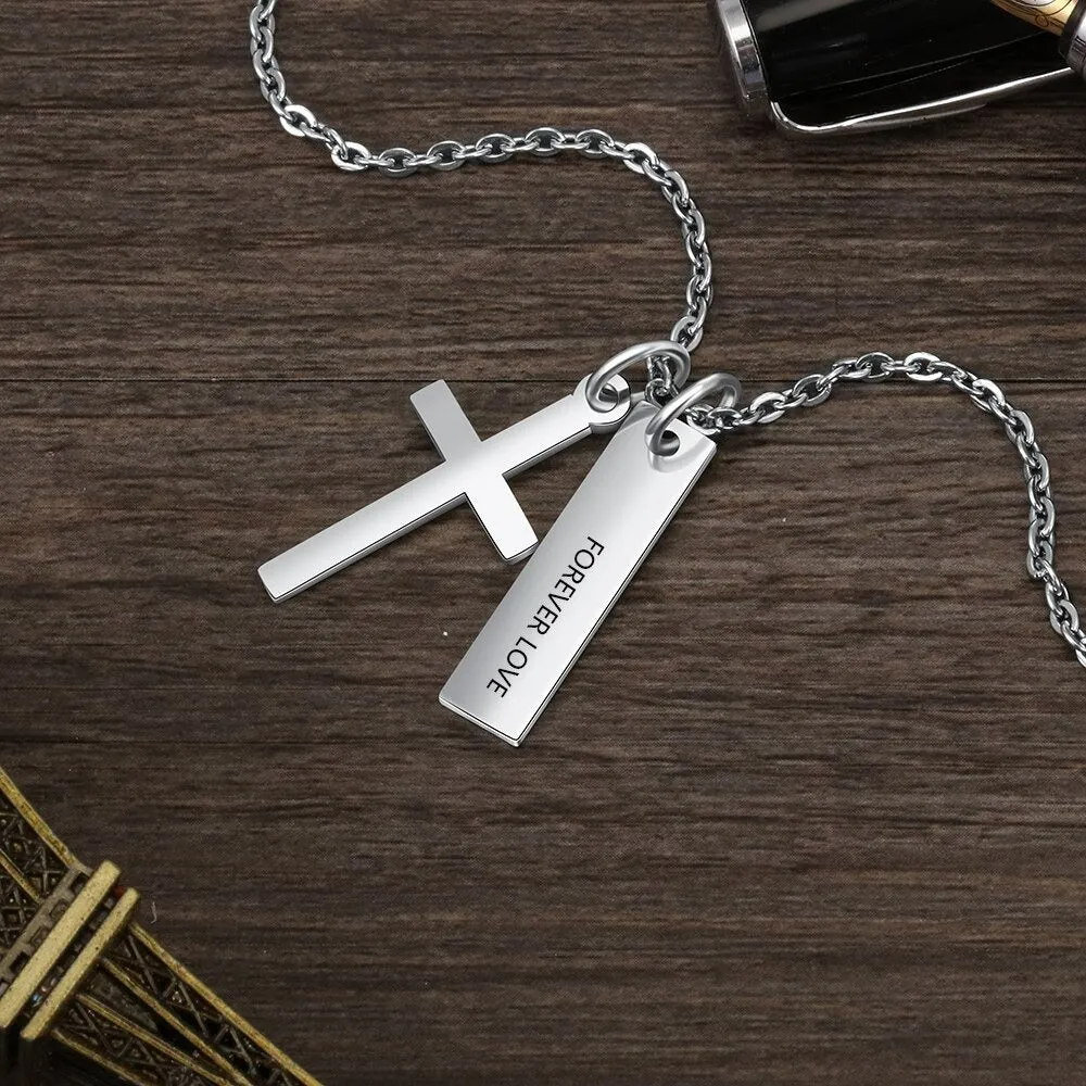 Personalized Name Vertical Bar Necklaces