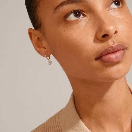 Pilgrim Chayenne Silver Crystal Pendant Hoop Earrings