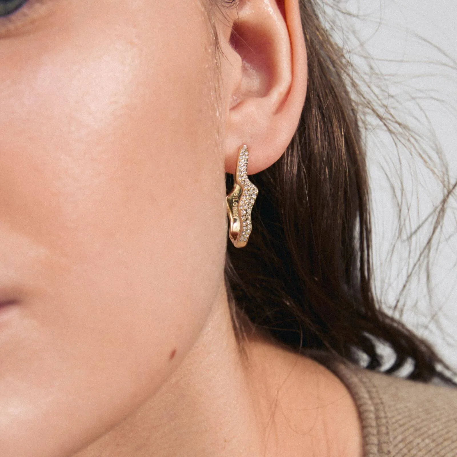 Pilgrim Connect Gold Crystal Hoop Earrings