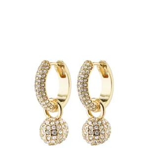 Pilgrim Edtli Gold Small Crystal Charm Hoop Earrings