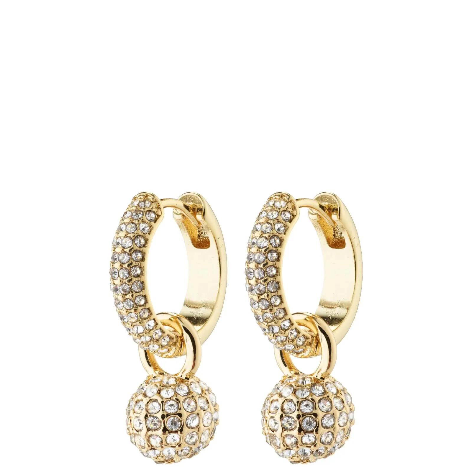 Pilgrim Edtli Gold Small Crystal Charm Hoop Earrings