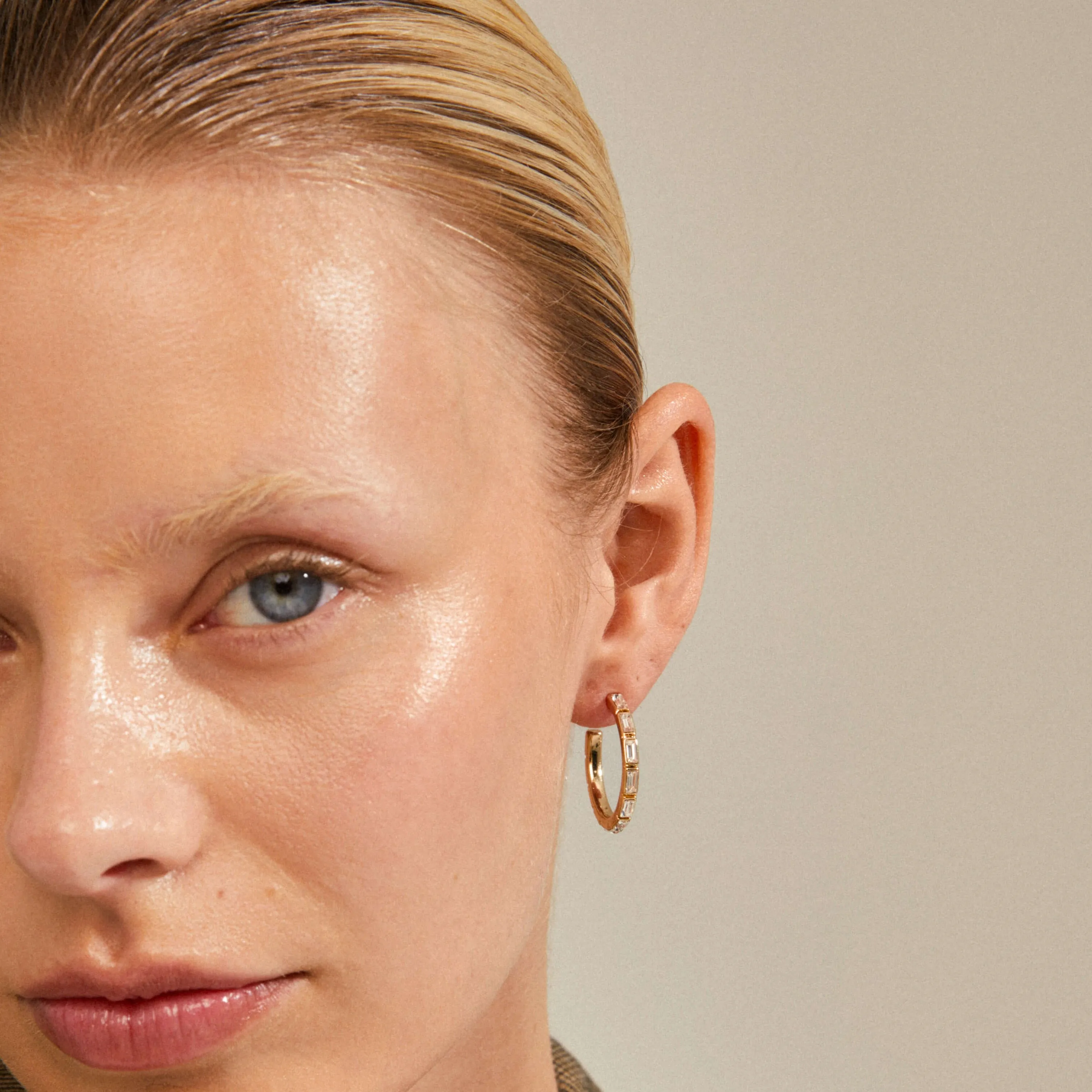 Pilgrim Rue Gold Crystal Hoop Earrings
