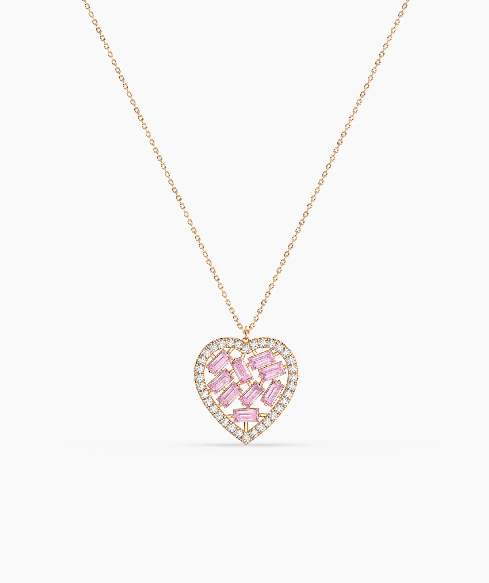 Pink Diamond Heart Pendant