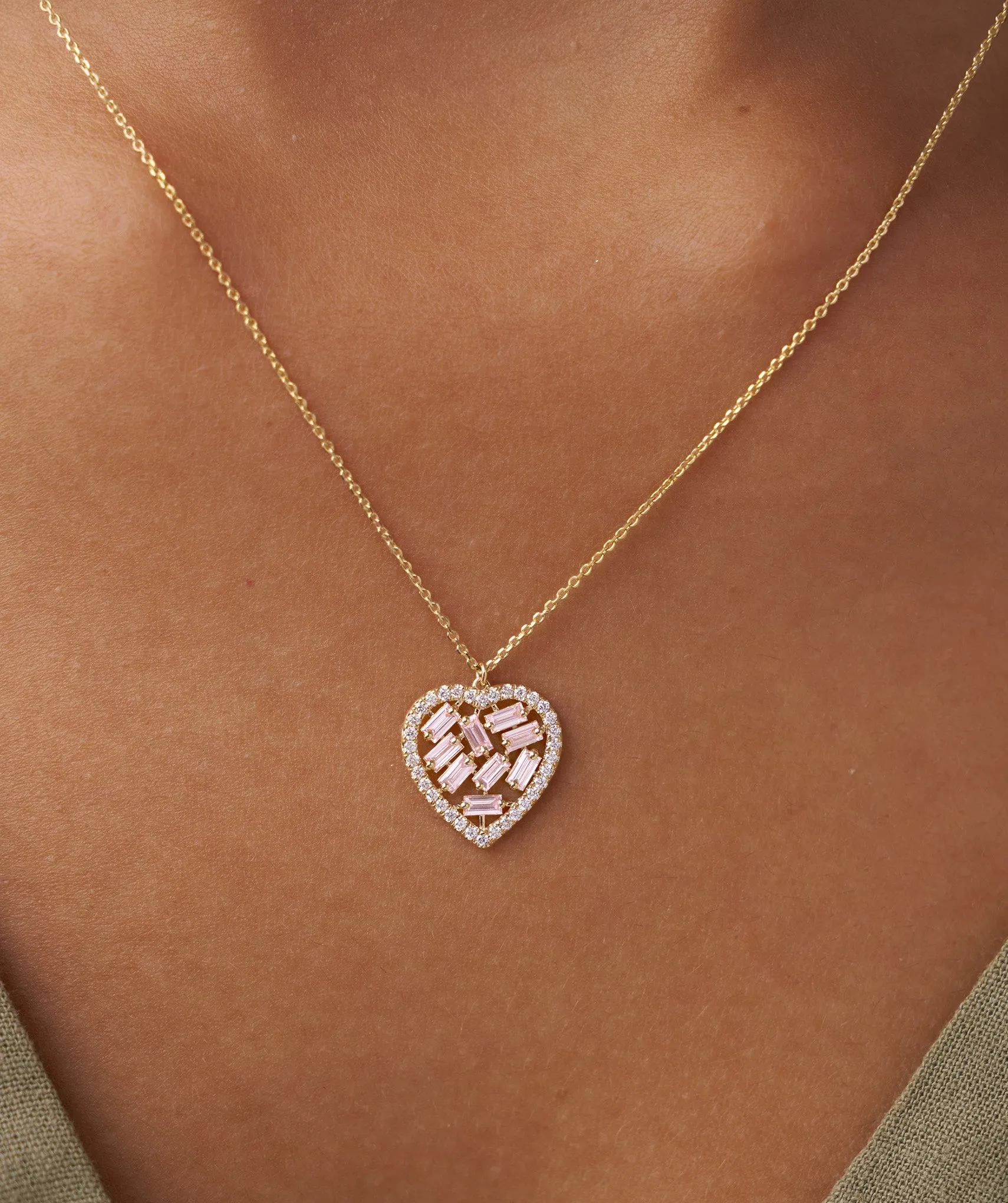 Pink Diamond Heart Pendant