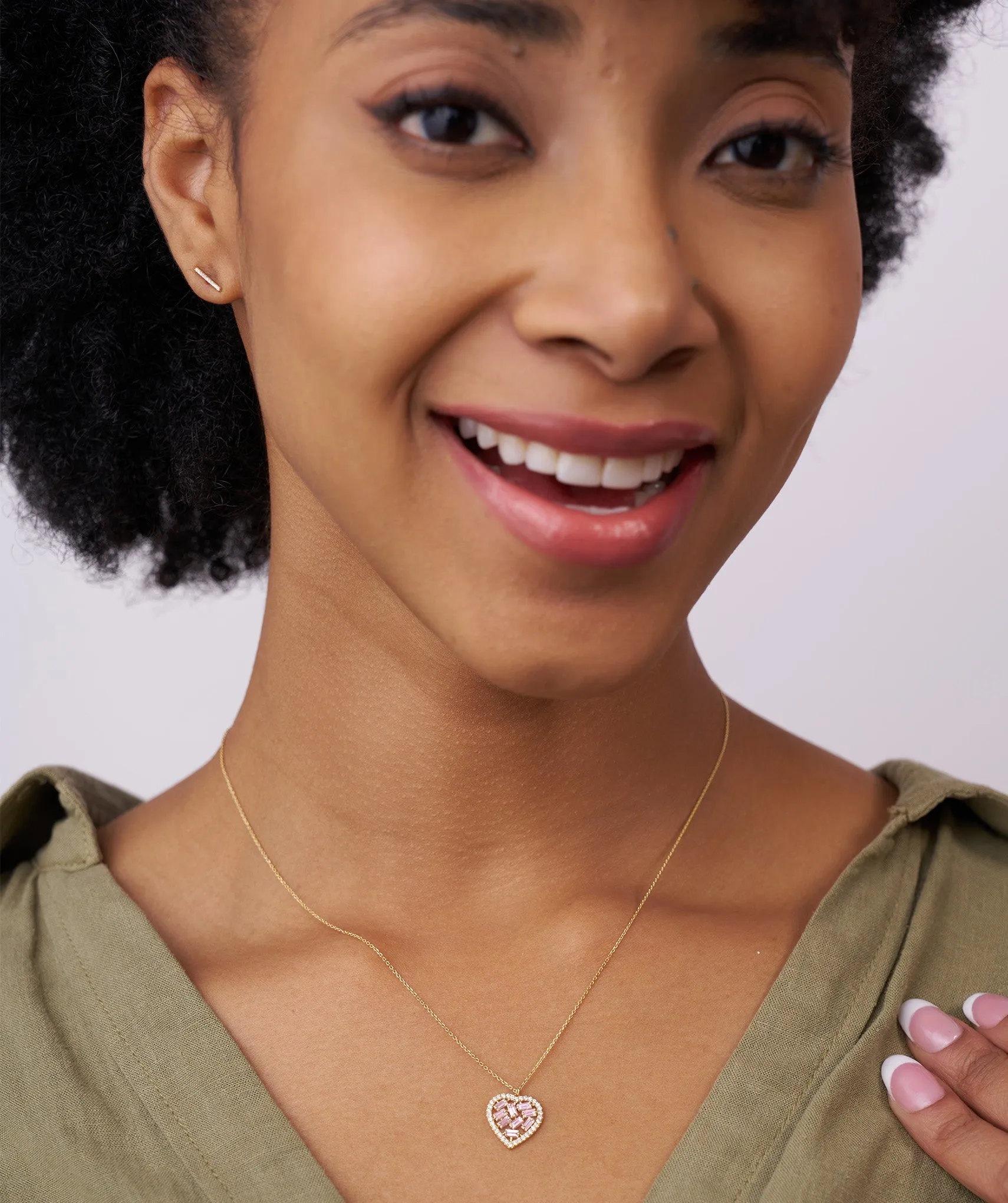 Pink Diamond Heart Pendant