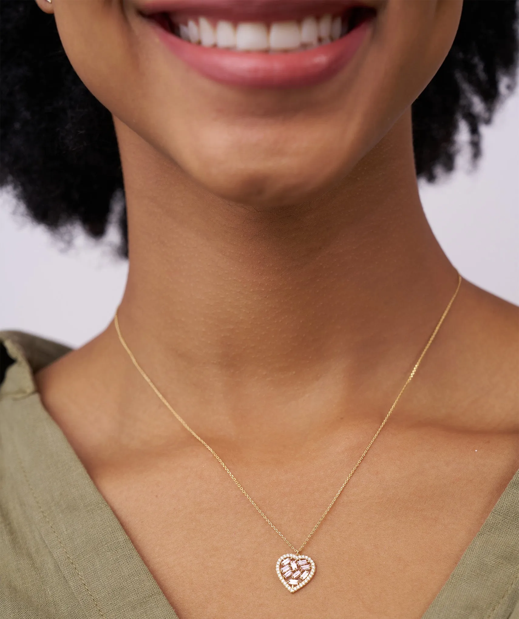 Pink Diamond Heart Pendant