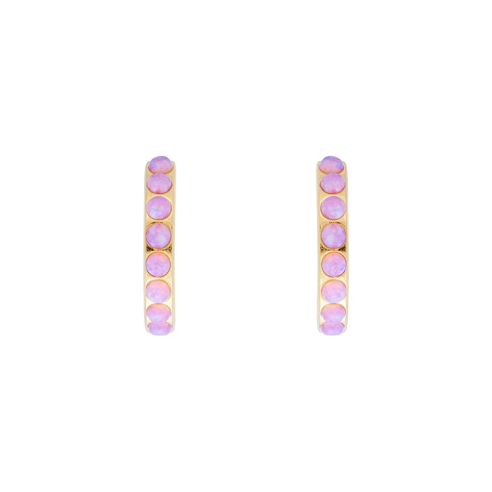 PINK OPAL CRYSTAL MIDI HOOPS