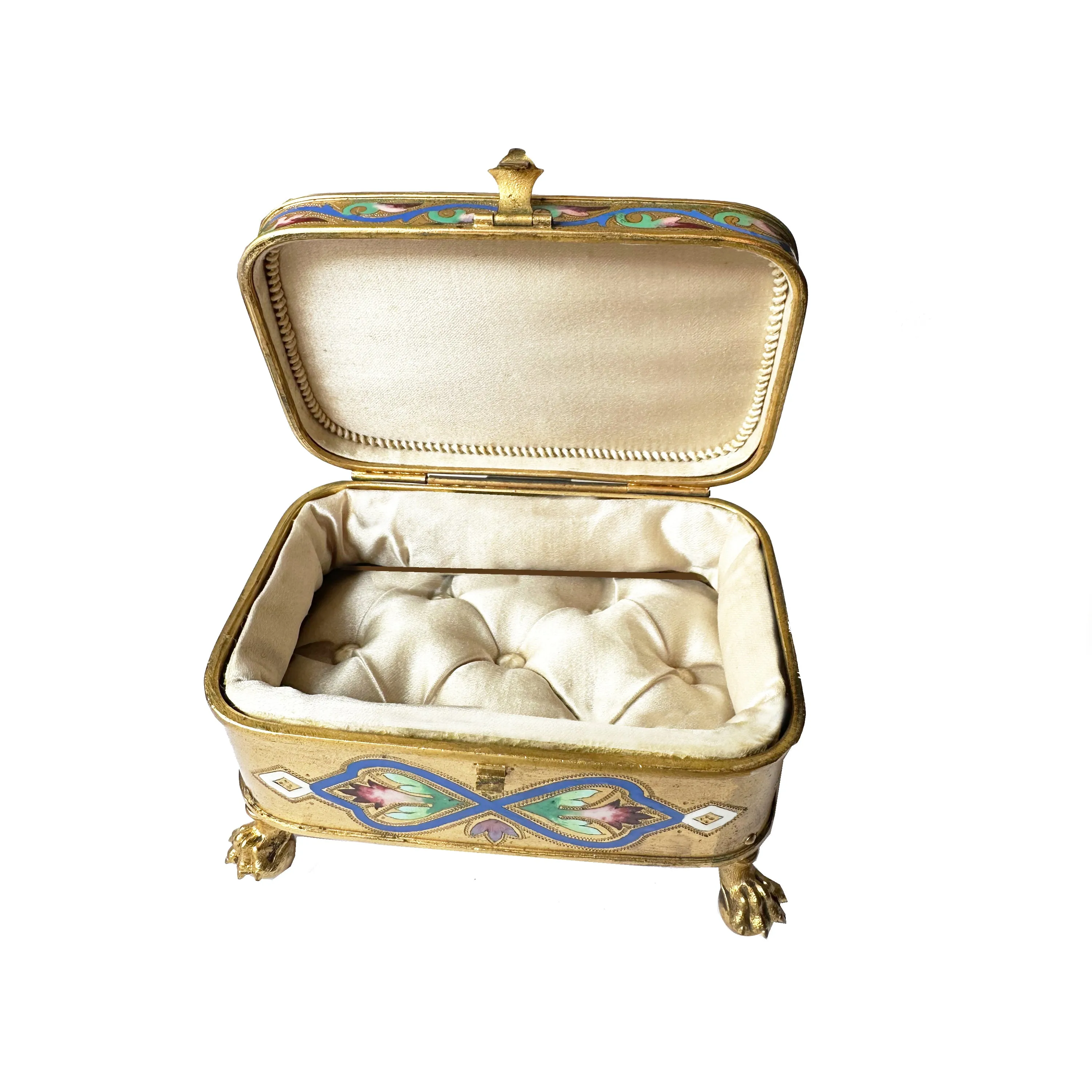 Pliny's Doves Micromosaic 'circa 1850' Set in a 24 Karat Gilded Bronze Box