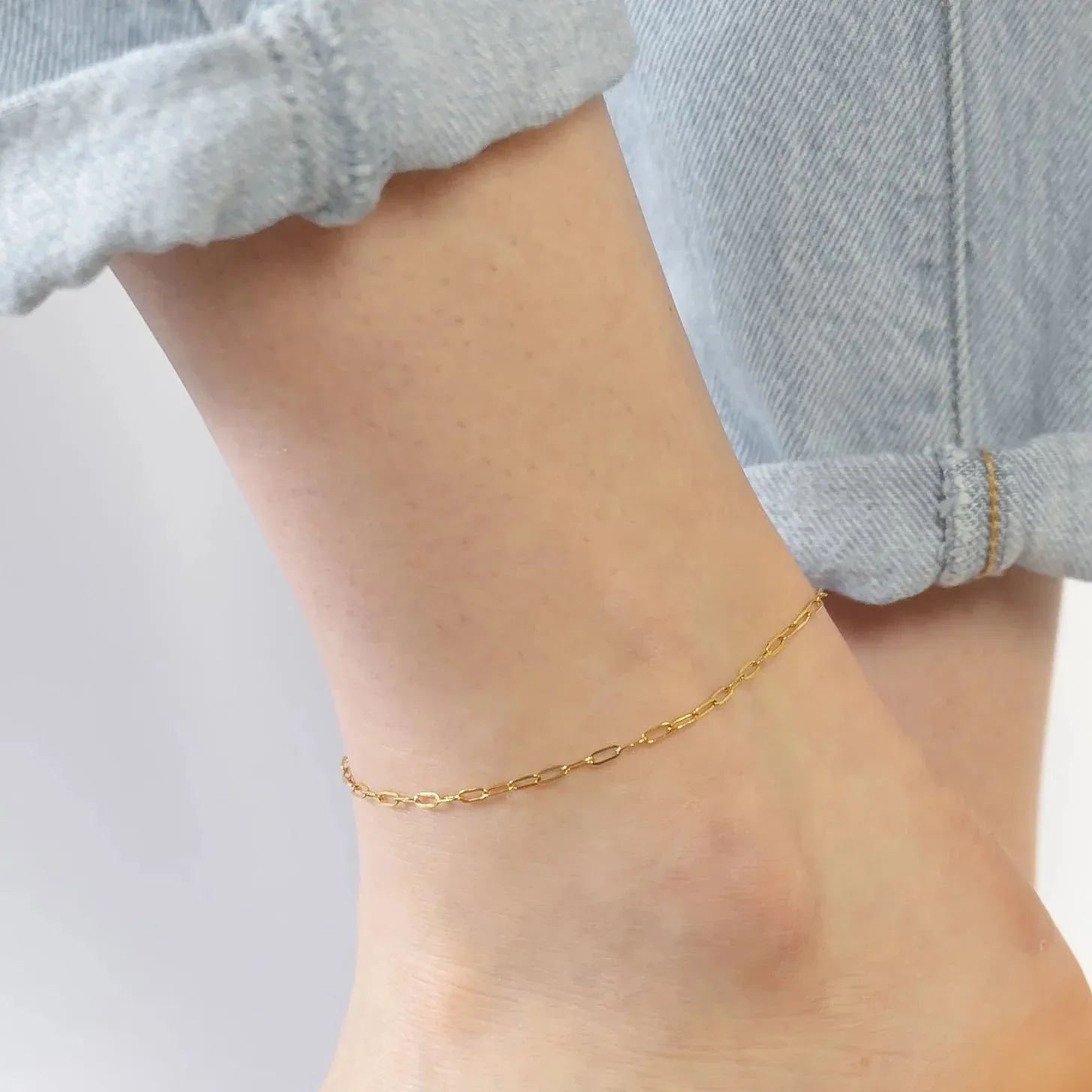 PREORDER: Mini Paperclip Water Resistant Anklet