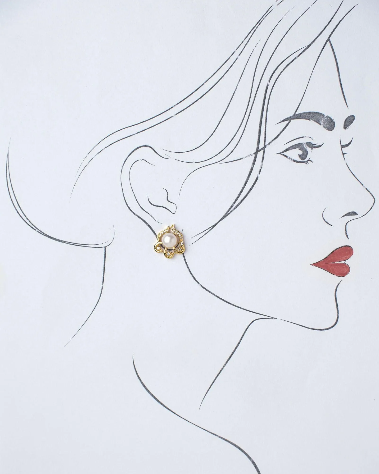 Pretty Stud Pearl Earring